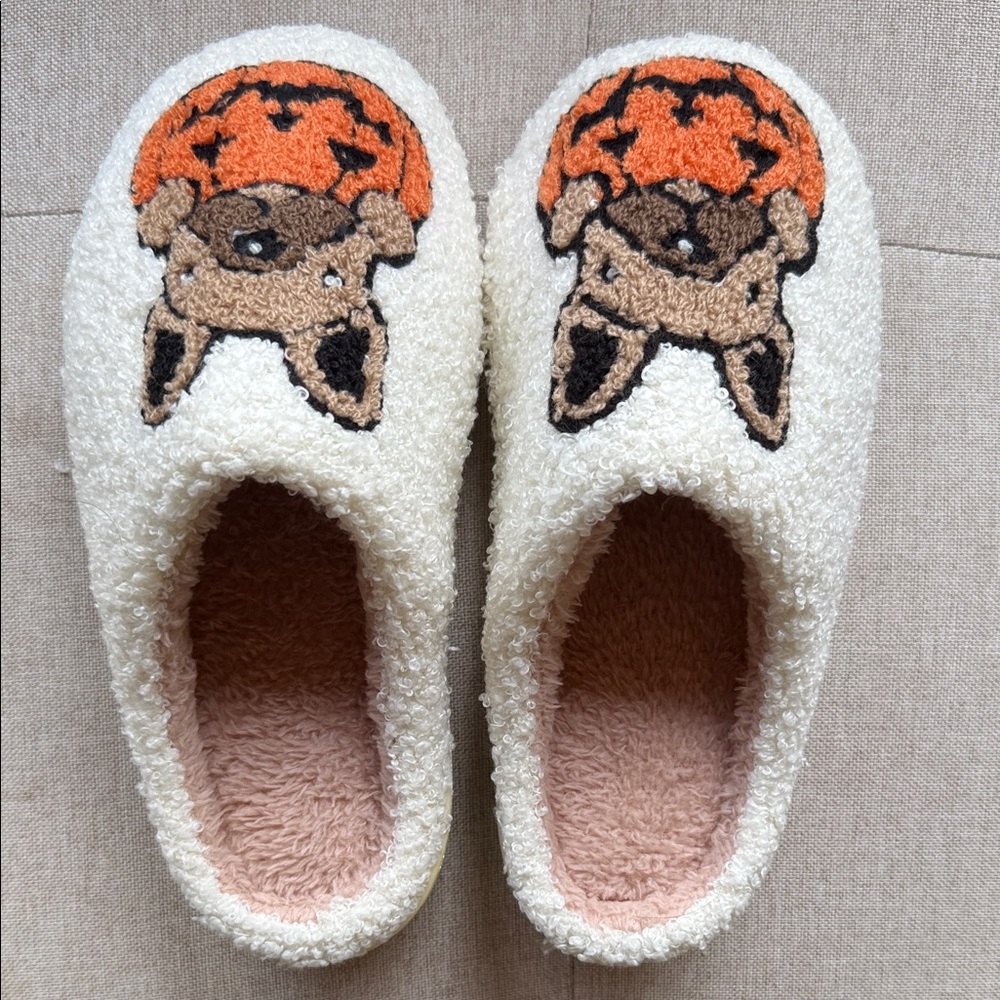 Cozy Cream Slippers with Cute Animal Design